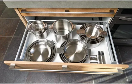 Vista 3 de Cristel Strate - Juego de utensilios de cocina de acero inoxidable 18/10 de 7 piezas con asas extraíbles