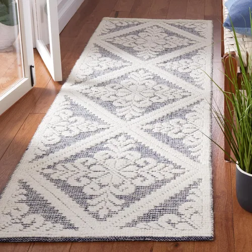 Vista 30 de SAFAVIEH Vermont Collection - Alfombra decorativa de 2 pies 3 pulgadas x 4 pies, color marfil, lana hecha a mano, ideal para zonas de alto tráfico