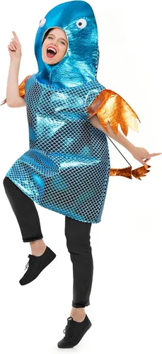 Vista 7 de Zadin Disfraz de pez adulto divertido animal marino - Disfraz de pescador de Halloween de pescador fundible traje de pescador de pesca bajo el mar