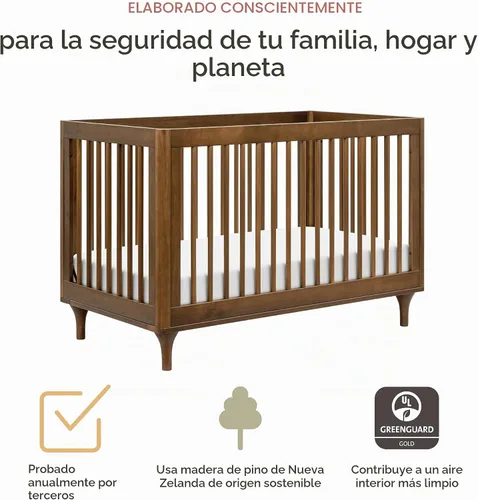 Vista 5 de Babyletto Lolly Cuna convertible 3 en 1, nogal natural