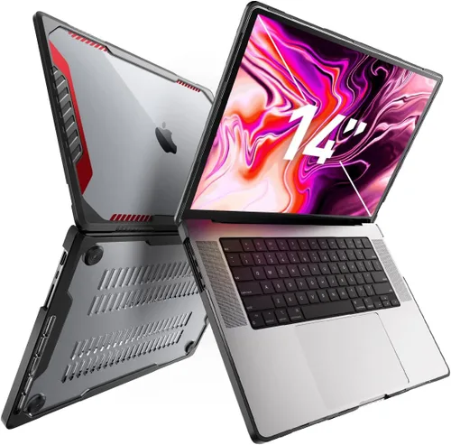 Vista 9 de SUPCASE Funda para MacBook Pro de 14 pulgadas 2021-2026, antiarañazos Negro
