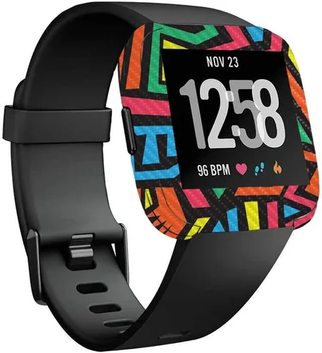 Vista 11 de MightySkins Piel de Fibra de Carbono para Fitbit Versa – Madera abstracta Protectora y duradera Acabado de fibra de carbono texturizada Fácil