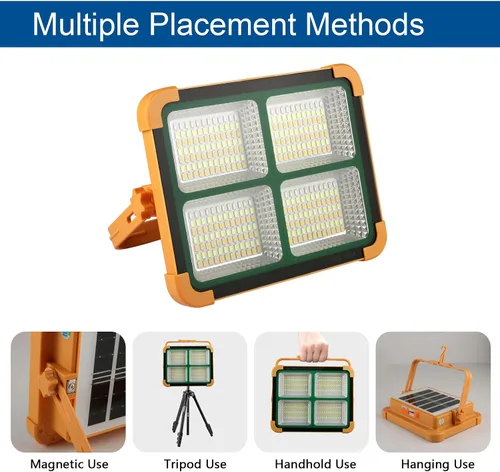 Vista 7 de Luz de trabajo recargable portátil solar, 16500 mAh, 120 W, batería de inundación magnética, luz de trabajo de 10000 lm, luces LED para exteriores