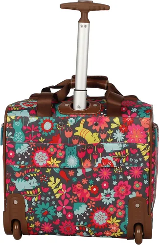 Vista 4 de Lily Bloom Designer - Maleta de viaje de 15 pulgadas para viajes cortos fin de semana negocios equipaje ligero maleta de 2 ruedas giratorias bajo
