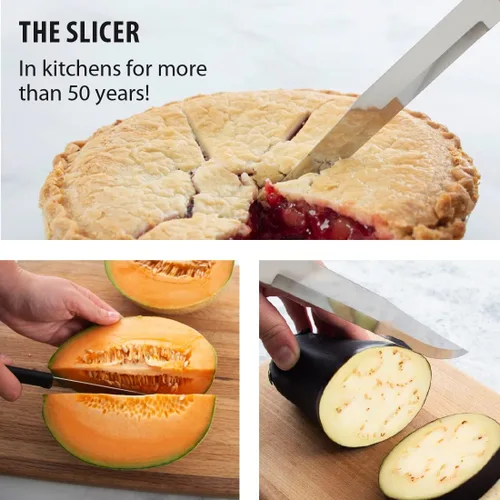 Vista 3 de Rada Cuchillo para cortar cubiertos – Hoja de acero inoxidable con mango de resina de acero negro fabricado en EE. UU., 11-3/8 pulgadas