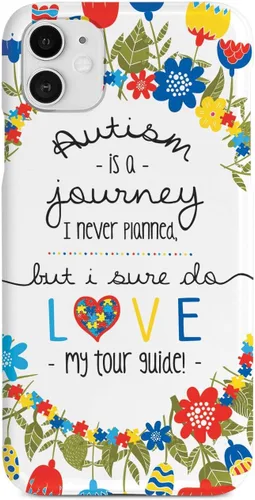 Vista 21 de Inspired Cases - Funda con textura 3D para iPhone Xs Max - Funda protectora de goma para iPhone Xs Max de Apple - El autismo es un viaje