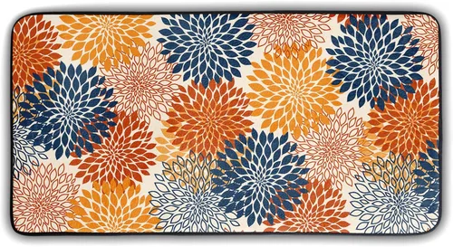 Vista 8 de Tapete de cocina con estampado de tablero de madera para piso, tablones marrones rústicos, acolchado, antifatiga, lavable, tapete de espuma