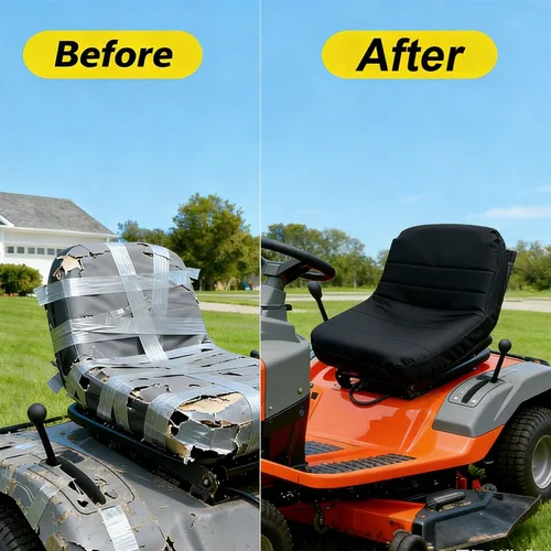 Vista 7 de Funda de asiento para cortacésped de montar compatible con John Deere, funda de asiento para tractor de césped (mediano)