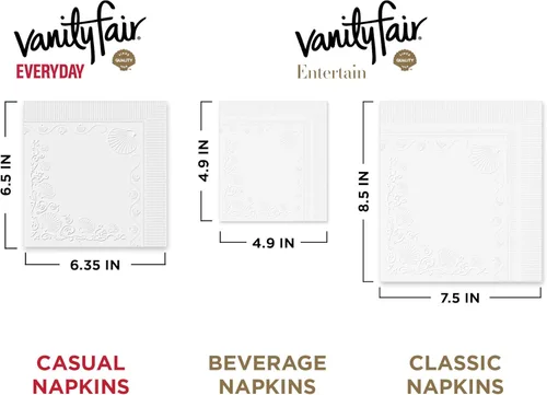 Vista 6 de Vanity Fair Servilletas de papel para bebidas Entertain Beverly, 480 unidades, servilletas desechables hechas para entretenimiento y eventos
