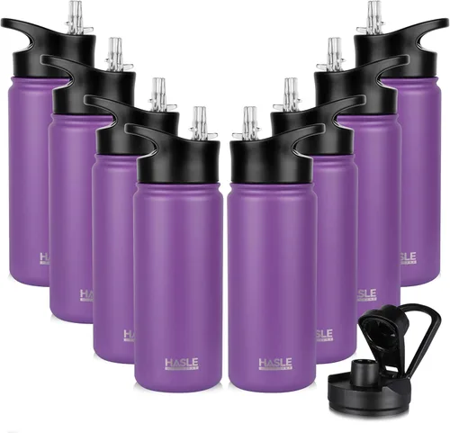 Vista 17 de HASLE OUTFITTERS Botella de agua aislada de 16 onzas para niños, botella de agua de acero inoxidable de doble pared al vacío, a prueba de fugas