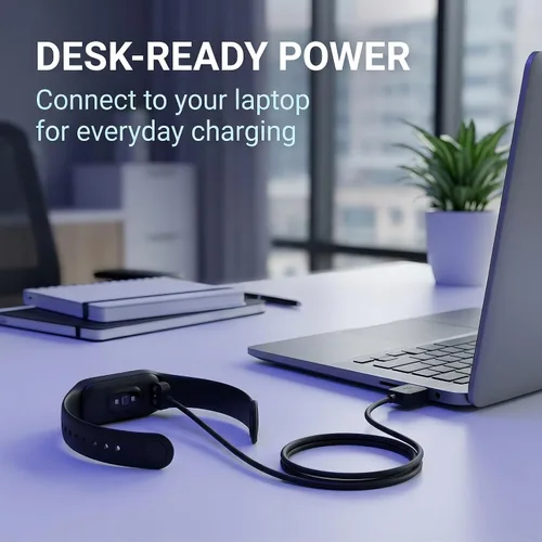 Vista 6 de Compatible con cargador de reloj inteligente Da Fit, cable de cargador USB de repuesto de 3.3 pies, cable de carga para reloj inteligente