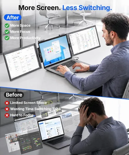 Vista 3 de Extensor de pantalla para portátil de 14 pulgadas, extensor de monitor