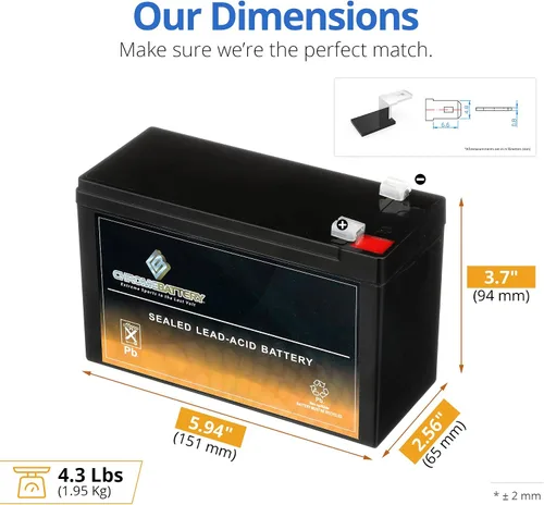 Vista 3 de Batería de 12 V y 7AH para Piranha Max 160 Fish Finder