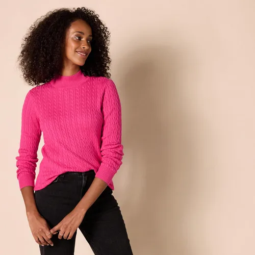 Vista 2 de Tienda Essentials Suéter ligero de manga larga con cuello alto falso para mujer