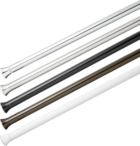 Vista 3 de Amazon Basics Barra de cortina de tensión, ajustable de 24-36 pulgadas de ancho, negro, acabado clásico