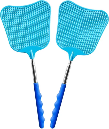 Vista 10 de Juego de Matamoscas de Servicio Pesado, con Mangos Extensibles Telescópicos de Acero Inoxidable Duraderos, para Hogar, Aula, Interior Exterior