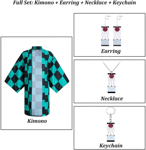 Vista 2 de TopOneer Disfraz de anime para cosplay, kimono, capa, cárdigan, traje de Halloween Haori para hombres y mujeres adultos