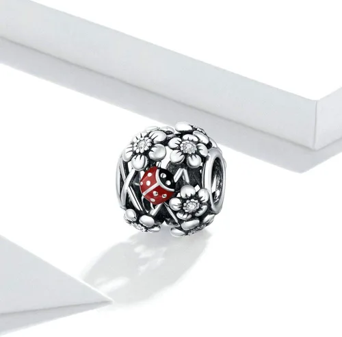 Vista 5 de Abalorio de pavo real de plata de ley 925 con sello de perro colgante de león colgante de elefante para pulsera Pandora