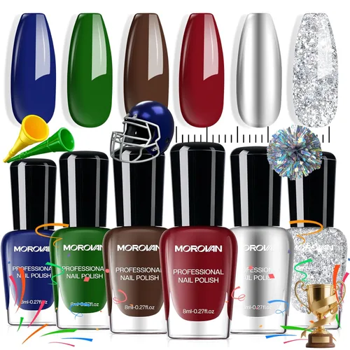Vista 14 de Morovan - Juego de esmaltes de uñas de Halloween: negro, calabaza, naranja, brillante en la oscuridad, kit de esmalte de uñas verde neón con Paleta