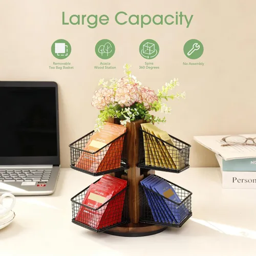 Vista 8 de HTB Acacia Wood Tea Bag Holder