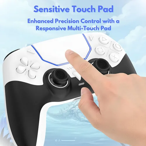 Vista 9 de GioMay Pro Wireless Controller Compatible with PS5 with Bluetooth 5.3, Hall 3D Joysticks, 6-Axis Motion Control, Programmable Back Buttons, Dual