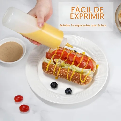 Vista 5 de Sopito - Botellas exprimibles de condimentos de 16 onzas para salsas, salsa