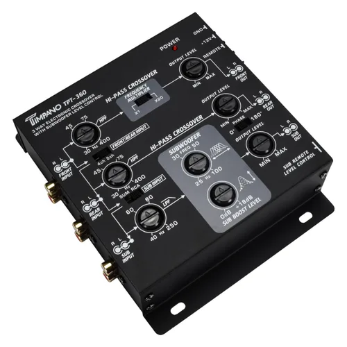 Vista 5 de Timpano 3-vías Transmisor electrónico con control remoto de subwoofer y ecualizador TPT-360