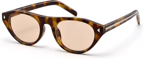 Vista 12 de AZorb Lentes de sol ovalados pequeños retro con diseño de ojo de gato para Tortuga/Marrón degradado