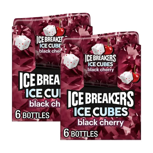 Vista 12 de ICE BREAKERS Ice Cubes - Botellas de goma de mascar sin azúcar de cereza Cubos de goma de mascar sin azúcar de cereza negra con cristales