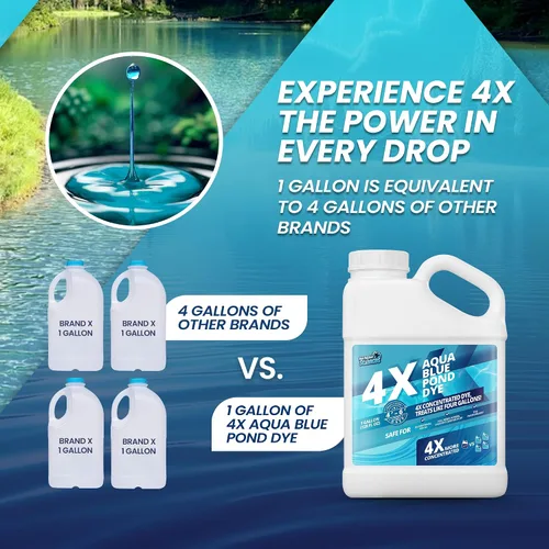 Vista 4 de Tinte para estanque azul aguamarina de 1 galón concentrado 4X, tinte azul lago y estanque para agua de color aguamarina, colorante ideal para lago