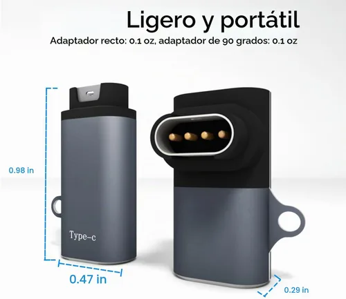 Vista 7 de Cargador USB-C para Garmin Watch, paquete de 3, adaptador de cable de carga USBC