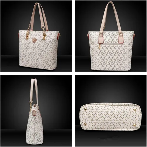 Vista 6 de Juego de 6 bolsos para mujer, de piel sintética, multiusos, clásico, bolsa de hombro