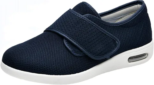 Vista 8 de bumuam Zapatos sin cordones para mujer con soporte de arco, zapatos de edema diabético con cierre ajustable, ligeros para pies diabéticos hinchados