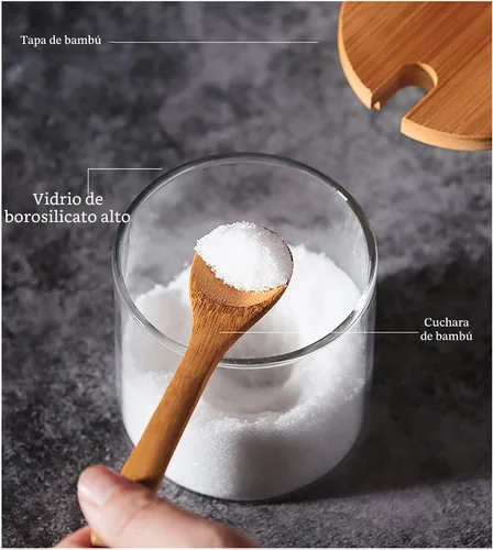 Vista 4 de FANTESTICRYAN Juego de 3 recipientes elegantes y simples para condimentos, caja de recipiente de vidrio decorativo para almacenar condimentos