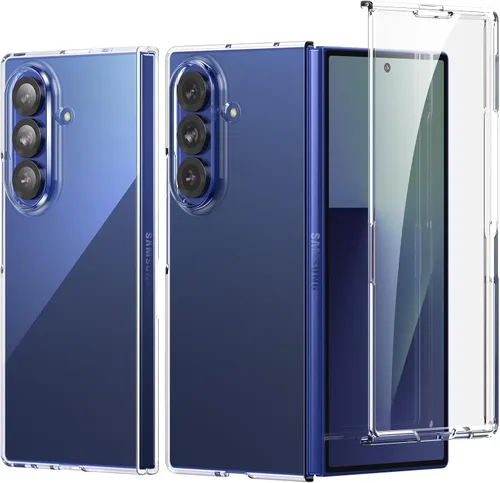 Vista 9 de Foluu Funda transparente para Samsung Galaxy Z Fold 5 con protector de pantalla frontal integrado, resistente a los arañazos, carcasa protectora