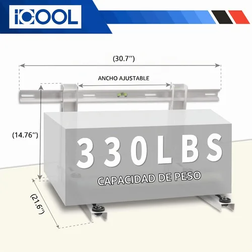 Vista 11 de Soporte de montaje en pared iCOOL Mini Split para aire acondicionado universal sin conductos de 9000-36000 BTU, bombas de calor, compresores y Blanco