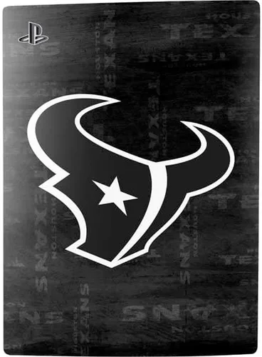Vista 2 de Skinit Calcomanía para juegos compatible con PS5 Bundle – Diseño oficial de NFL Houston Texans en blanco y negro