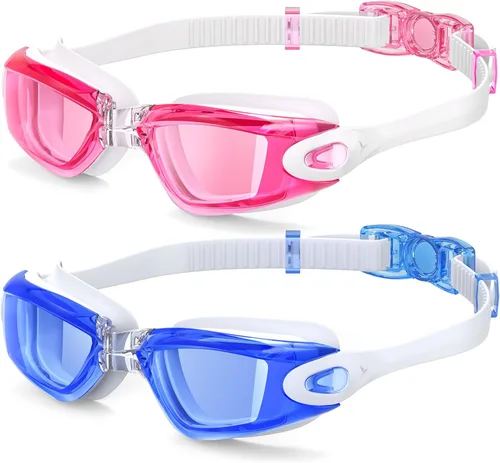 Vista 10 de Braylin Gafas de natación para niños, paquete de 2 gafas de natación para niños, adolescentes, niños o niñas, gafas de natación para piscina