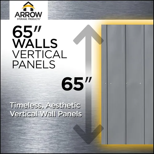 Vista 4 de Arrow Classic Cobertizo de metal, 14 x 14, gris flauta