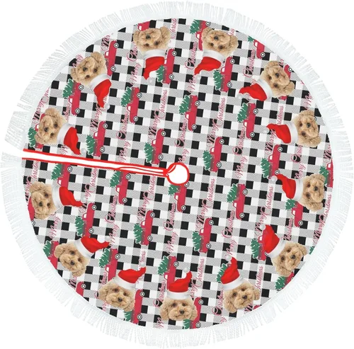 Vista 4 de Custom Tree Skirt With Pet Face - Personalized With Photo, Cat Face
