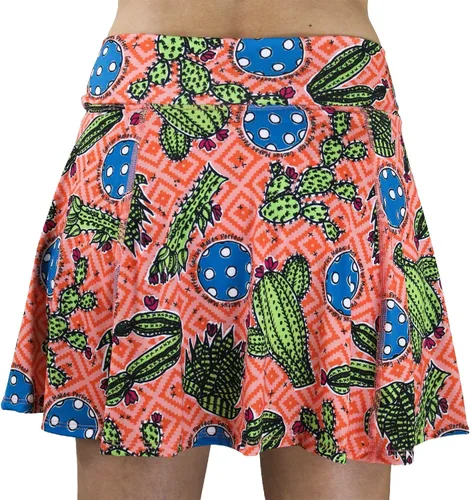 Vista 2 de Pickleball Skort Cactus 1 A-Line Skort, Cactus Print Sportswear, Soft and Comfortable