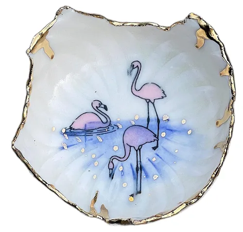 Vista 8 de Pink Flamingo Ring Dish, Handmade Ceramic Jewelry Bowl, Unique Gift for Her, Mom, Wife, Bride, Daughter, Sister, Girlfriend, Grandmother, Please