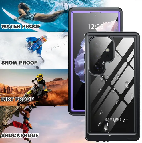 Vista 5 de ANTSHARE Funda impermeable para Samsung Galaxy S24 Ultra, lente incorporada y protector de pantalla de cuerpo completo de 360°, resistente a prueba