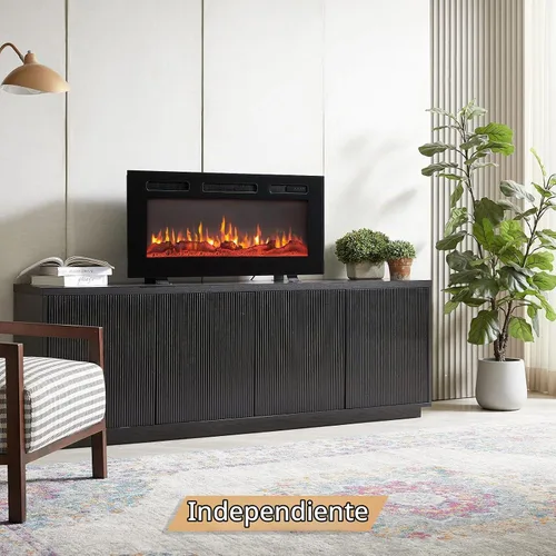 Vista 2 de Efiretric® Grace - Chimenea eléctrica 3 en 1 de 36 pulgadas de ancho (EF449), independiente, montada en la pared, empotrada, efecto de llama de 9