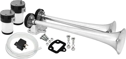 Vista 10 de Vixen Horns Kit de bocina de tren para camiones/coche/motocicleta. Sistema completo con compresor de aire dual, 2 trompetas. dB súper fuerte. Se