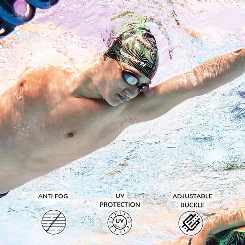Vista 3 de Sporti Gafas de natación unisex para adultos, antiempañamiento, para hombres y mujeres