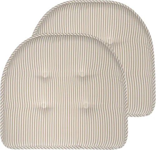 Vista 24 de Sweet Home Collection - Cojín de asiento de espuma viscoelástica y respaldo de caucho antideslizante con capitoné para silla, cojín en U, 17x16 Gris
