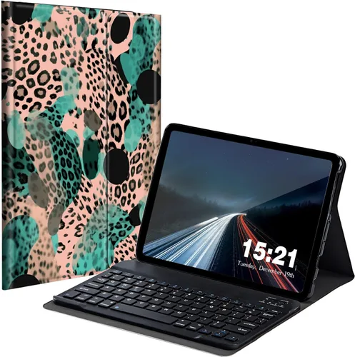 Vista 30 de Funda de teclado para Samsung Galaxy Tab S6 Lite 2022/2020, Galaxy Tab S6 Lite SM-P610/P613/P615/P619 con teclado Bluetooth inalámbrico desmontable