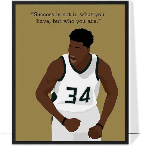 Vista 19 de LOLUIS Arte de pared motivacional, citas inspiradoras de baloncesto, sin marco, 8 x 10 pulgadas, ilustraciones dibujadas a mano, dormitorio