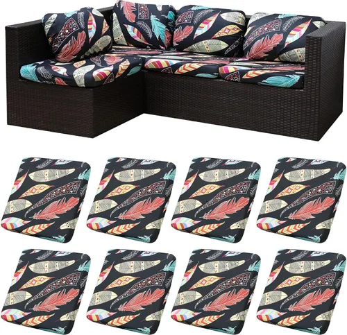 Vista 26 de 12 fundas de cojín para patio, fundas de cojín elásticas
